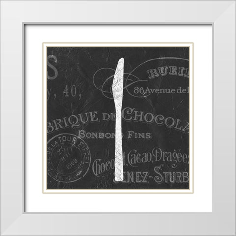 Utensils 2 White Modern Wood Framed Art Print with Double Matting by Kimberly, Allen