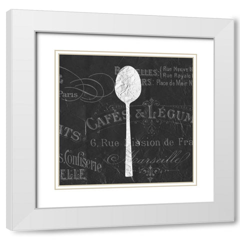 Utensils 3 White Modern Wood Framed Art Print with Double Matting by Kimberly, Allen