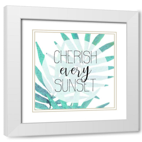 Sunsets 1 White Modern Wood Framed Art Print with Double Matting by Kimberly, Allen