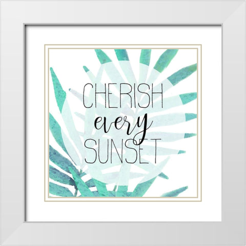 Sunsets 1 White Modern Wood Framed Art Print with Double Matting by Kimberly, Allen