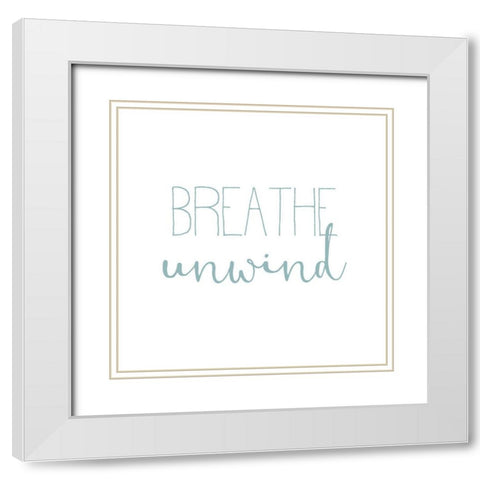 Inhale Exhale 4 White Modern Wood Framed Art Print with Double Matting by Kimberly, Allen