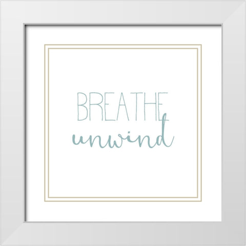 Inhale Exhale 4 White Modern Wood Framed Art Print with Double Matting by Kimberly, Allen