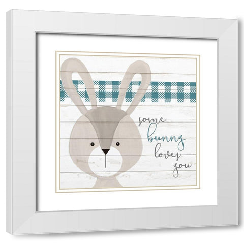 Some Bunny White Modern Wood Framed Art Print with Double Matting by Kimberly, Allen