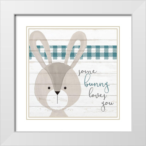 Some Bunny White Modern Wood Framed Art Print with Double Matting by Kimberly, Allen