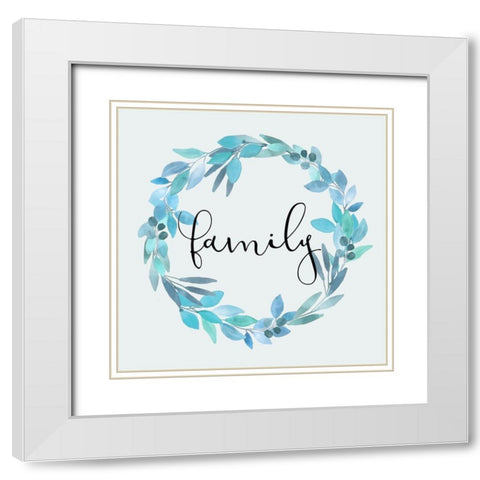 Blue Hues 1 White Modern Wood Framed Art Print with Double Matting by Kimberly, Allen