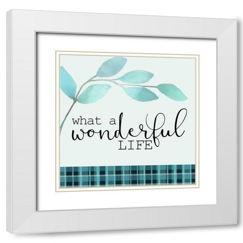 Blue Hues 8 White Modern Wood Framed Art Print with Double Matting by Kimberly, Allen