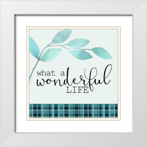 Blue Hues 8 White Modern Wood Framed Art Print with Double Matting by Kimberly, Allen