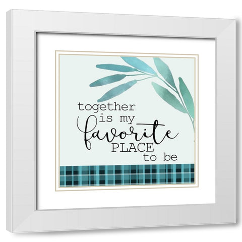 Blue Hues 9 White Modern Wood Framed Art Print with Double Matting by Kimberly, Allen