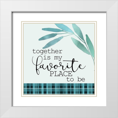 Blue Hues 9 White Modern Wood Framed Art Print with Double Matting by Kimberly, Allen