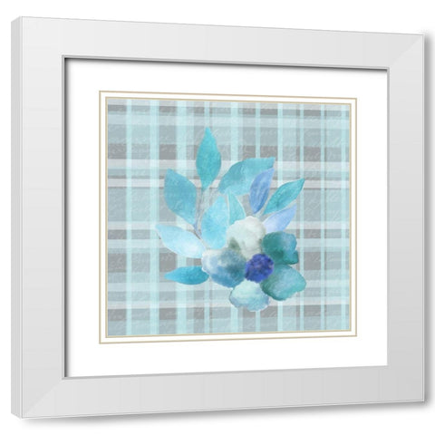 Blue Hues 10 White Modern Wood Framed Art Print with Double Matting by Kimberly, Allen