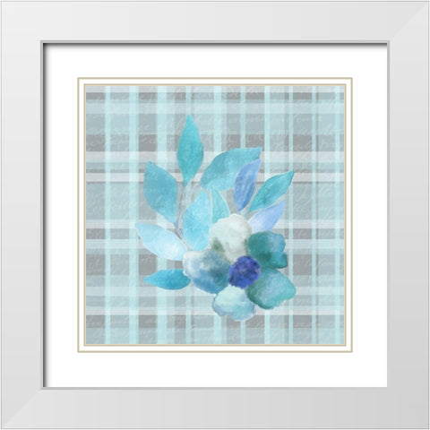 Blue Hues 10 White Modern Wood Framed Art Print with Double Matting by Kimberly, Allen