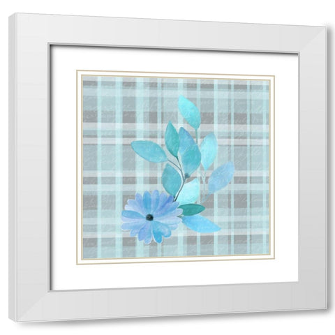 Blue Hues 11 White Modern Wood Framed Art Print with Double Matting by Kimberly, Allen