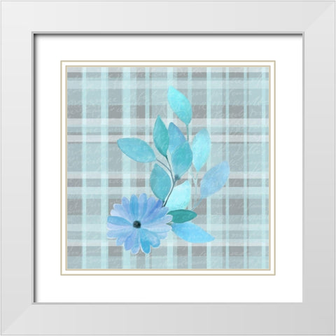Blue Hues 11 White Modern Wood Framed Art Print with Double Matting by Kimberly, Allen