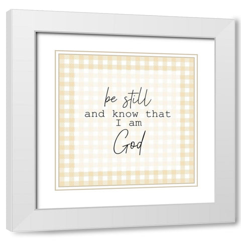 Be Still White Modern Wood Framed Art Print with Double Matting by Kimberly, Allen