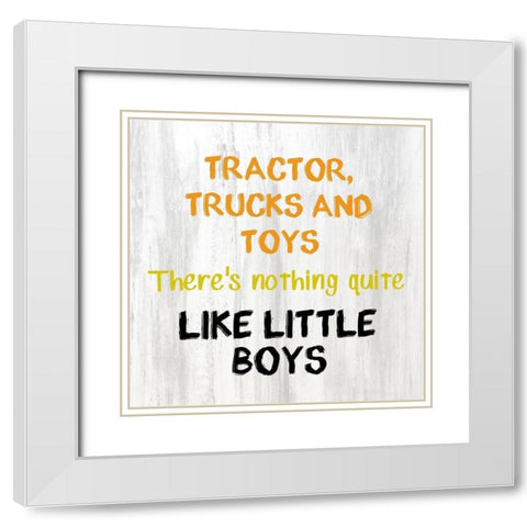 Tractor and Trucks 2 v2 White Modern Wood Framed Art Print with Double Matting by Kimberly, Allen