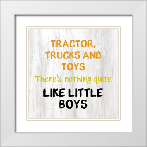 Tractor and Trucks 2 v2 White Modern Wood Framed Art Print with Double Matting by Kimberly, Allen