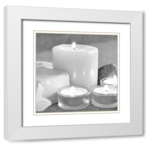 Candlelight White Modern Wood Framed Art Print with Double Matting by Kimberly, Allen