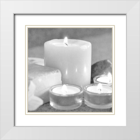 Candlelight White Modern Wood Framed Art Print with Double Matting by Kimberly, Allen