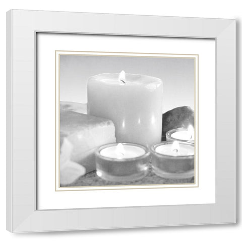 Candlelight White Modern Wood Framed Art Print with Double Matting by Kimberly, Allen