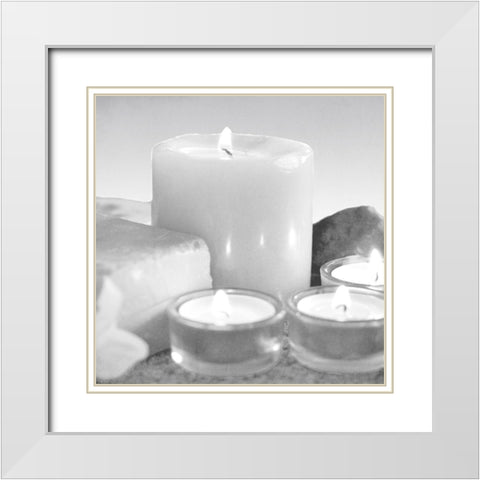 Candlelight White Modern Wood Framed Art Print with Double Matting by Kimberly, Allen