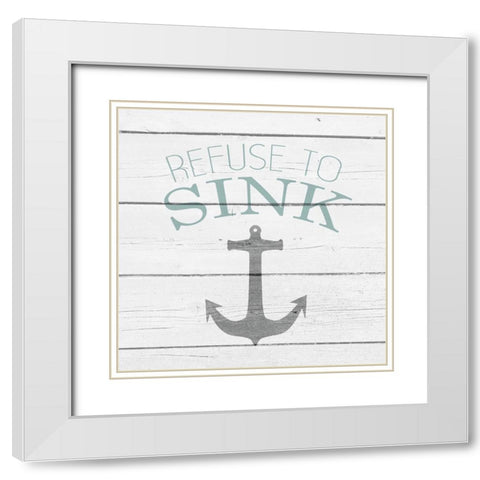 Your Compass and Anchor 1 White Modern Wood Framed Art Print with Double Matting by Kimberly, Allen