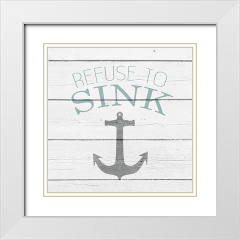 Your Compass and Anchor 1 White Modern Wood Framed Art Print with Double Matting by Kimberly, Allen