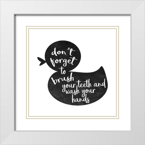 Bath Rules 2 White Modern Wood Framed Art Print with Double Matting by Kimberly, Allen