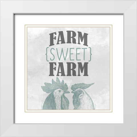 Sweet Farm White Modern Wood Framed Art Print with Double Matting by Kimberly, Allen