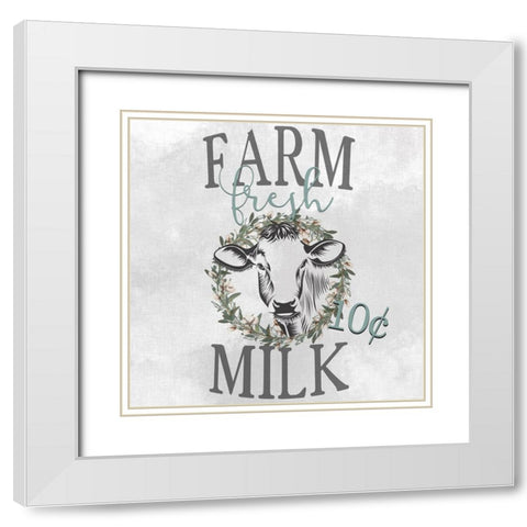 Farm Fresh Milk White Modern Wood Framed Art Print with Double Matting by Kimberly, Allen