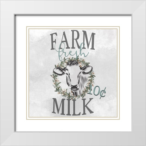 Farm Fresh Milk White Modern Wood Framed Art Print with Double Matting by Kimberly, Allen