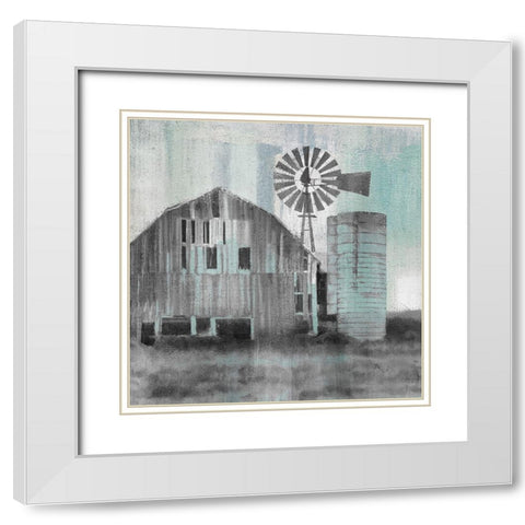 At the Barn White Modern Wood Framed Art Print with Double Matting by Kimberly, Allen