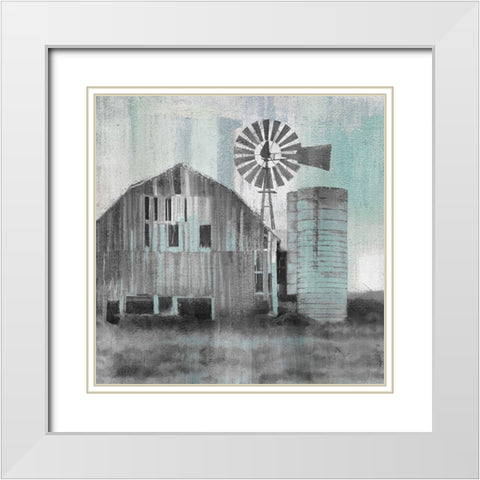 At the Barn White Modern Wood Framed Art Print with Double Matting by Kimberly, Allen