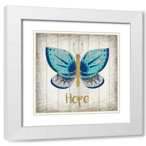 Indigo Native Hope White Modern Wood Framed Art Print with Double Matting by Allen, Kimberly