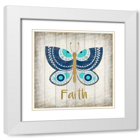 Indigo Native Faith White Modern Wood Framed Art Print with Double Matting by Allen, Kimberly