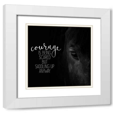 Courage Is White Modern Wood Framed Art Print with Double Matting by Kimberly, Allen