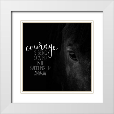Courage Is White Modern Wood Framed Art Print with Double Matting by Kimberly, Allen