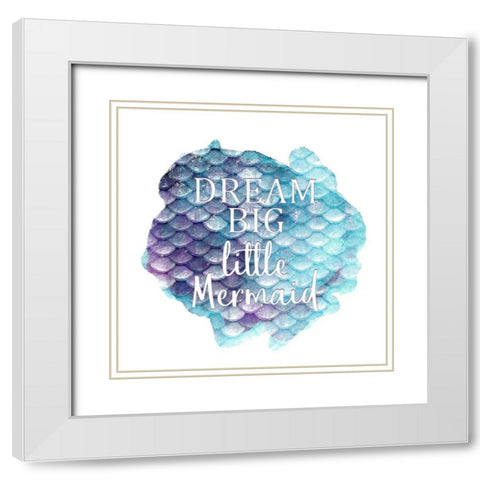 Little Mermaid 1 White Modern Wood Framed Art Print with Double Matting by Kimberly, Allen