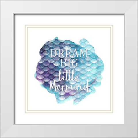 Little Mermaid 1 White Modern Wood Framed Art Print with Double Matting by Kimberly, Allen