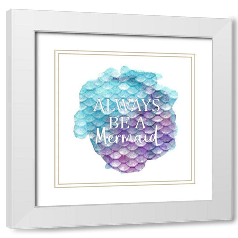 Little Mermaid 3 White Modern Wood Framed Art Print with Double Matting by Kimberly, Allen
