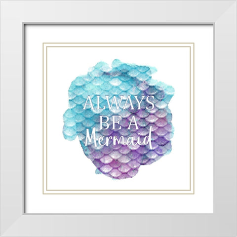 Little Mermaid 3 White Modern Wood Framed Art Print with Double Matting by Kimberly, Allen