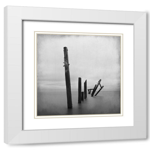 Forgotten Dock White Modern Wood Framed Art Print with Double Matting by Kimberly, Allen