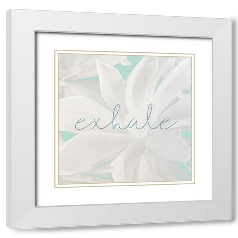 Exhale White Modern Wood Framed Art Print with Double Matting by Kimberly, Allen