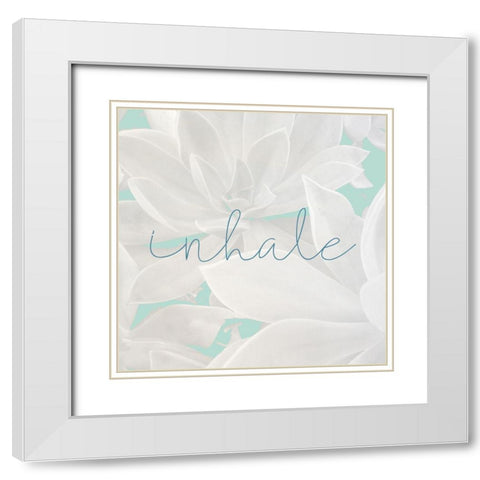 Inhale White Modern Wood Framed Art Print with Double Matting by Kimberly, Allen