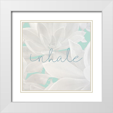 Inhale White Modern Wood Framed Art Print with Double Matting by Kimberly, Allen