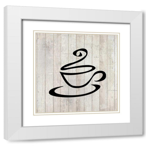 Cup of Coffee 1 White Modern Wood Framed Art Print with Double Matting by Allen, Kimberly