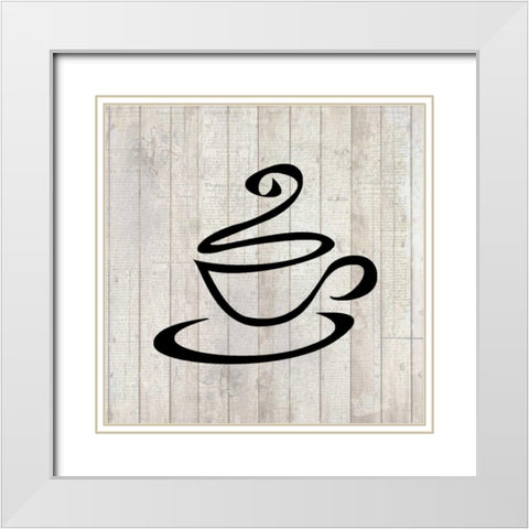 Cup of Coffee 1 White Modern Wood Framed Art Print with Double Matting by Allen, Kimberly