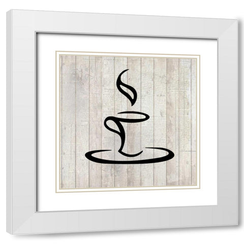 Cup of Coffee 2 White Modern Wood Framed Art Print with Double Matting by Allen, Kimberly