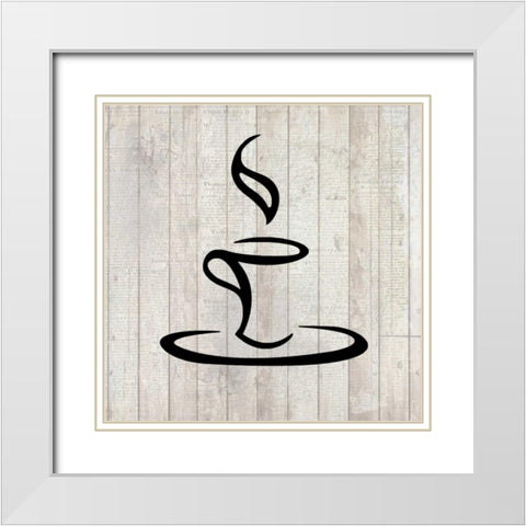 Cup of Coffee 2 White Modern Wood Framed Art Print with Double Matting by Allen, Kimberly