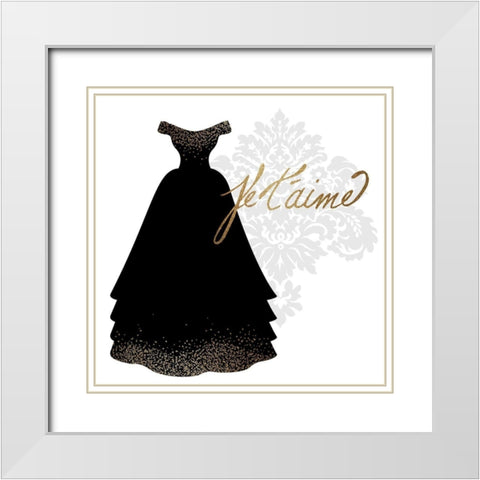 Paris Couture 1 White Modern Wood Framed Art Print with Double Matting by Kimberly, Allen
