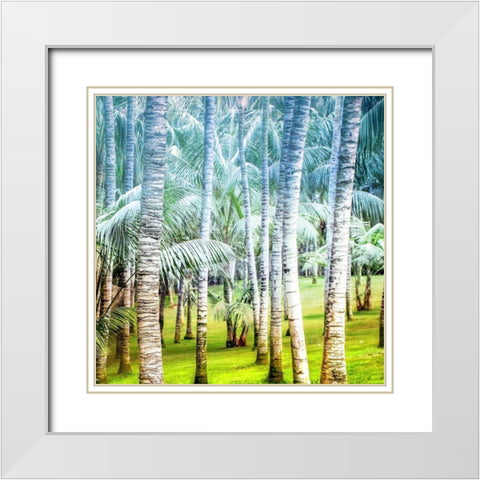 Palm Tree Forest 2 White Modern Wood Framed Art Print with Double Matting by Kimberly, Allen